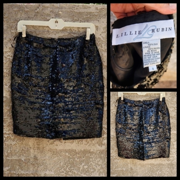 Lillie Rubin Glitter Sequin Skirt‎ - Picture 2 of 2